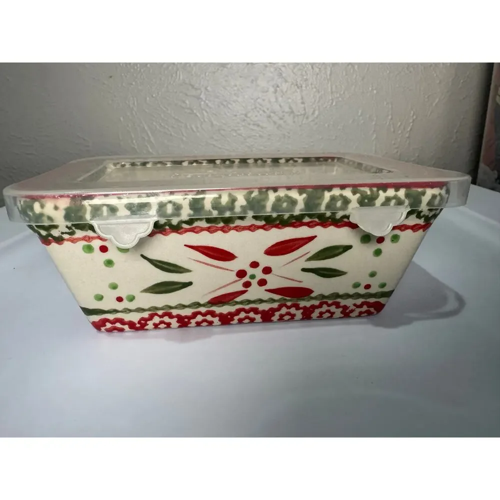 Temptations Old World Festive 12 oz Mini Loaf Dish w/ Lid